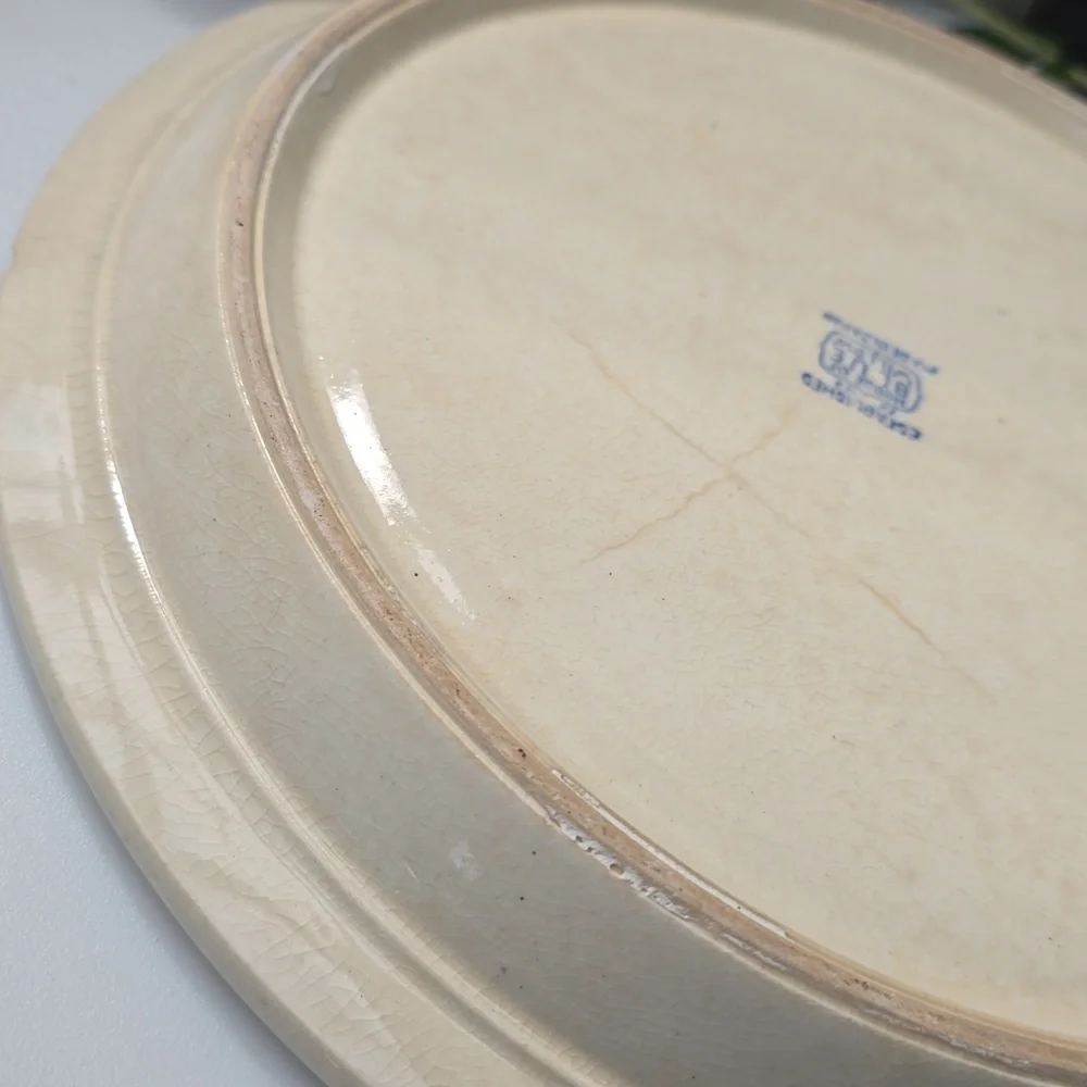 Antique 🐦 Old Blue Willow Divided CHINOISERIE Grill Plate Vintage made In Japan